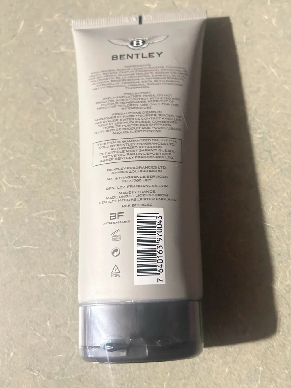 Bentley Infinite For Men Hair & Body Shower Gel 6.7oz